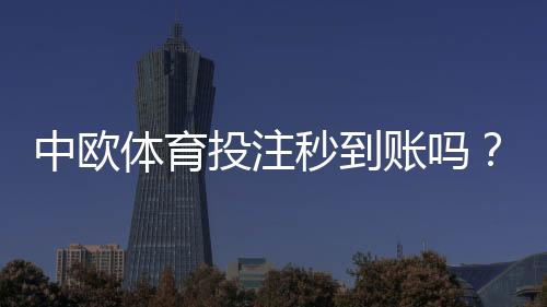 中欧体育投注秒到账吗?充值提现到账速度、手续费与常见问题全面解析