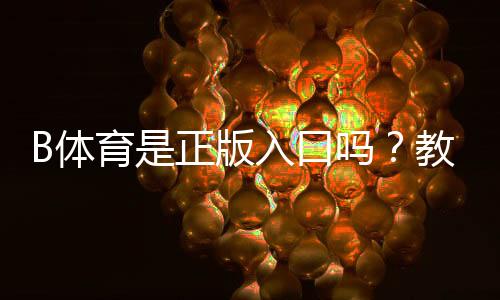 B体育是正版入口吗？教你快速辨别真假并找到官方安全入口